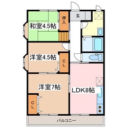 コインブラ蟻ヶ崎の物件間取画像